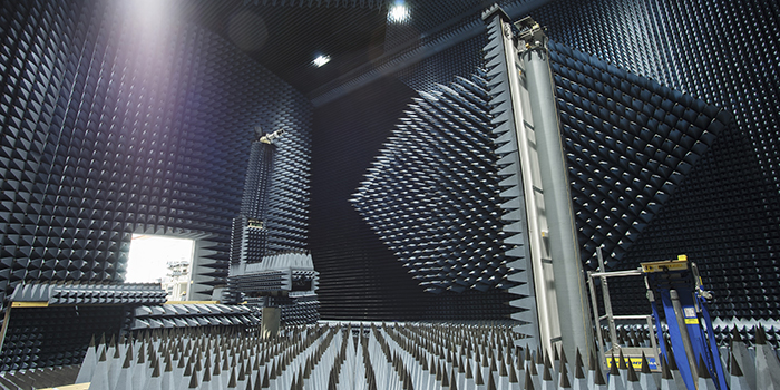 DTU-ESA Spherical Near-Field Antenna Test Facility at DTU Electrical Engineering. (Photo: Kim Høltermand)